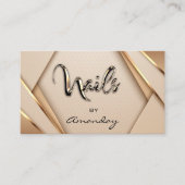 Roos Gold Nail Artist Script Geometric Logo Modern Visitekaartje (Voorkant)