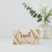 Roos Gold Nail kunstenaar Script Geometric Logo Visitekaartje (Staand voorkant)