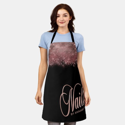 Roos Gold Nails  Schort (Gedragen)