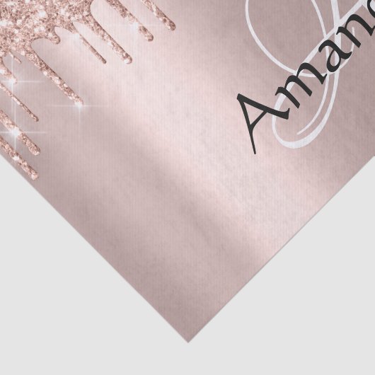 Roos Gold Name Monogram Spark Glitter Tissuepapier (Detail)