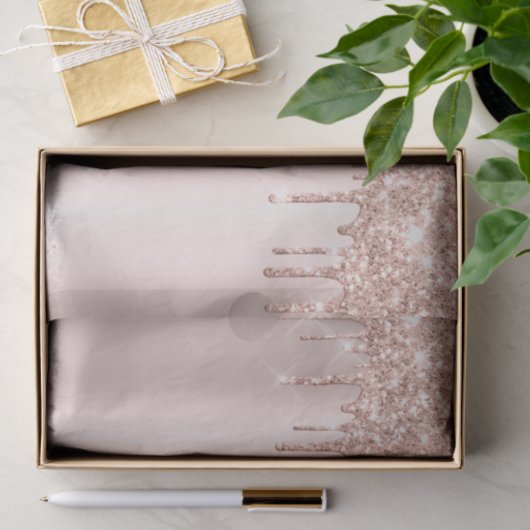 Roos Gold Name Monogram Spark Glitter Tissuepapier (Geschenk)