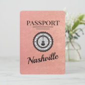 Roos Gold Nashville Passport Bewaar de datum Save The Date (Staand voorkant)