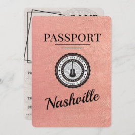 Roos Gold Nashville Passport Bewaar de datum Save The Date