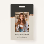 Roos Gold Natural Black Modern Girly Elegant Badge (Voorkant)