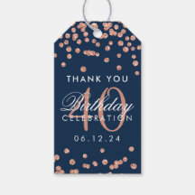 Roos Gold Navy 40e Verjaardag Dank u Confetti