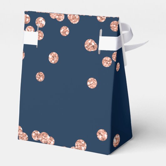 Roos Gold Navy 90e Verjaardag Dank u Confetti Bedankdoosjes (Achterkant)