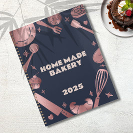 Roos Gold & Navy Baking Utensils Bakery Business Planner