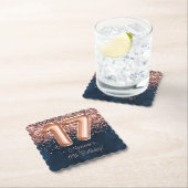 Roos Gold Navy Blue 17e verjaardagsfeestje Kartonnen Onderzetters (Insitu)