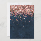 Roos Gold Navy Blue 18e verjaardagsfeestje Kaart (Achterkant)