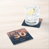 Roos Gold Navy Blue 30ste verjaardagsfeestje Kartonnen Onderzetters (Insitu)