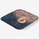 Roos Gold Navy Blue 6e verjaardagsfeestje Papieren Bordje (Gebogen)