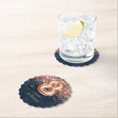 Roos Gold Navy Blue 8e verjaardagsfeestje Kartonnen Onderzetters (Insitu)