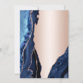 Roos Gold Navy Blue Agaat Verrassing 90e Verjaarda Kaart (Achterkant)