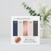 Roos Gold Navy Blue & Blush Color Palette Kaart (Staand voorkant)