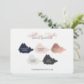Roos Gold Navy Blue & Blush Color Palette Kaart (Staand voorkant)