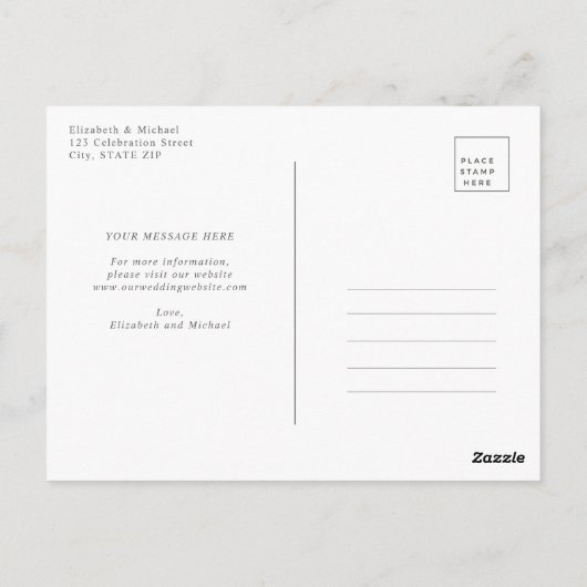 Roos Gold Navy Blue Dusty Pink Floral Delay Date Briefkaart (Achterkant)