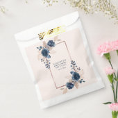Roos Gold Navy Blue Dusty Pink Floral Wedding Bedankzakje (Gezegeld)