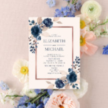 Roos Gold Navy Blue Dusty Pink Floral Wedding