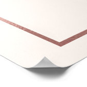 Roos Gold Navy Blue Dusty Pink Floral Welkom Poster (Hoek)