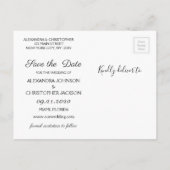 Roos Gold Navy Blue Floral Save the Date Aankondigingskaart (Achterkant)