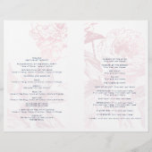 Roos Gold Navy Blue Floral Wedding Programme (Achterkant)