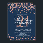 Roos Gold Navy Blue Glitter Confetti 21st Birthday Kaart<br><div class="desc">Elegant 21st Birthday Roos Gold Faux Glitter Confetti Navy Blue-uitnodiging sjabloon. Geweldig voor 21ste verjaardagsfeestjes en nog veel meer!</div>