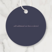 Roos Gold Navy Blue Glitter Folie Bedankjes Labels (Achterkant)