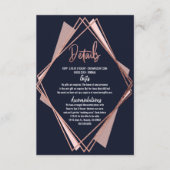 Roos Gold Navy Blue Mauve Geometric Details Informatiekaartje (Voorkant)