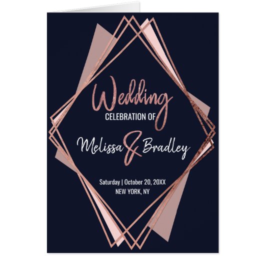 Roos Gold Navy Blue Mauve Geometric Programs (Voorkant)