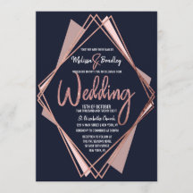 Roos Gold Navy Blue Mauve Geometric Wedding