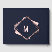 Roos Gold Navy Blue Mauve Geometrisch gastenboek (Achterkant)