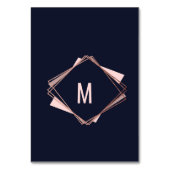 Roos Gold Navy Blue Mauve Geometrisch Tabelnummer Kaart (Achterkant)