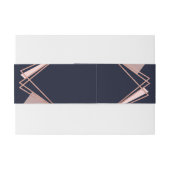 Roos Gold Navy Blue Mauve Geometrische Belly Band Uitnodigingen Wikkel (Achterkant Voorbeeld)