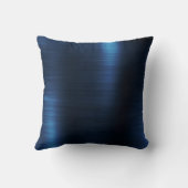 Roos Gold & Navy Blue Metallic Folie monogram Kussen (Achterkant)