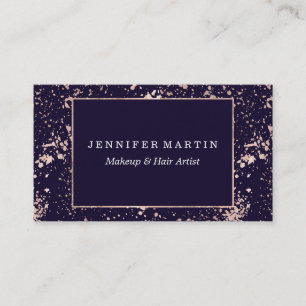 Roos Gold Navy Blue Paint Spletters Visitekaartje
