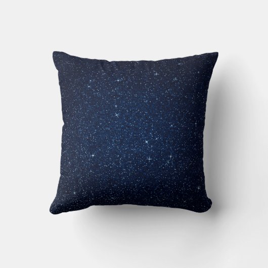 Roos Gold & Navy Blue Sparkle Glitter Monogrammed Kussen (Achterkant)