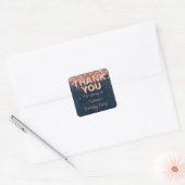 Roos Gold Navy Blue Verjaardagsfeestgunsten Vierkante Sticker (Envelop)
