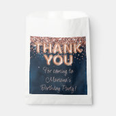 Roos Gold Navy Blue Verjaardagsfeestje Bedankzakje (Voorkant)