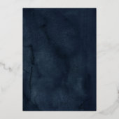 Roos Gold Navy Blush Wedding Bloemen Folie Uitnodiging (Achterkant)