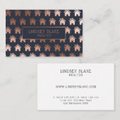 Roos Gold Navy House Realtor Professional Visitekaartje (Voorkant / Achterkant)