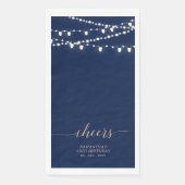 Roos Gold & Navy String Lights Elegant Cheers Servet (Voorkant)