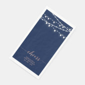 Roos Gold & Navy String Lights Elegant Cheers Servet (Hoek)