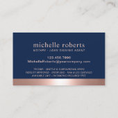 Roos Gold & Navy  van de leningtekenaar voor notar Visitekaartje (Achterkant)