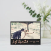 Roos Gold net getrouwd bruiloft foto bekendmaking Kaart (Staand voorkant)