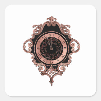 Roos Gold New Year Party Envelope Seal Vierkante Sticker