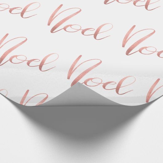 Roos Gold Noel | Manuscript-feestdag Cadeaupapier (Hoek)