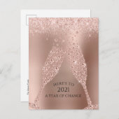 Roos Gold Numerology Prediction Toast to 2021 Feestdagenkaart (Voorkant / Achterkant)