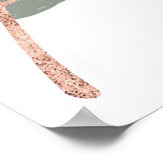 Roos Gold Oak Leaf Wall Print (Hoek)