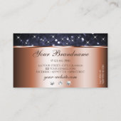 Roos Gold Ocean Blue Glitter en Diamonds Striking Visitekaartje (Achterkant)