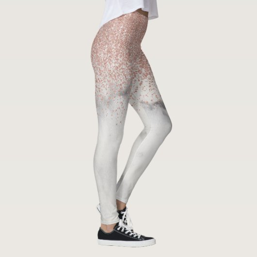 Roos Gold Ombre Glitter Fading Marble trendy Leggings (Rechts)
